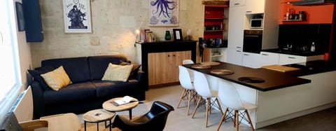 Living room, kitchen