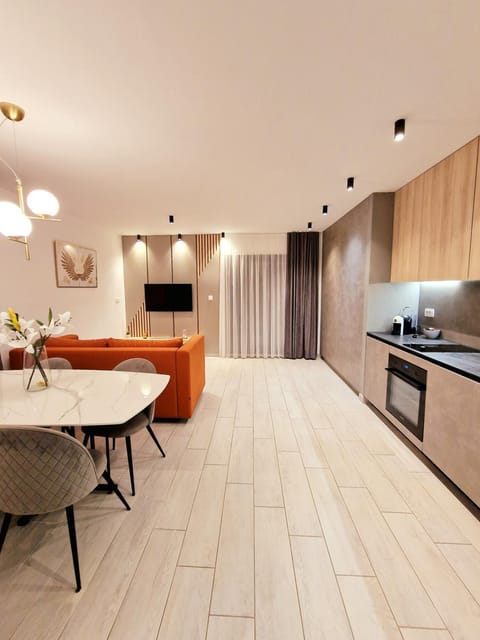 Kitchen or kitchenette, Living room, Dining area