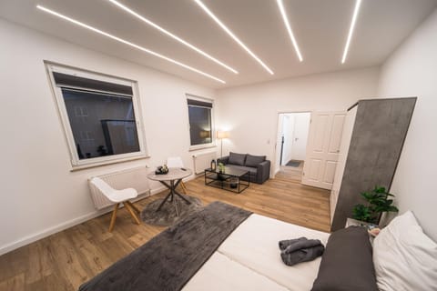 Communal lounge/ TV room, Bed, Living room, Bedroom