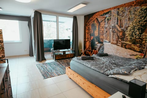 Bed, TV and multimedia, Photo of the whole room, Bedroom