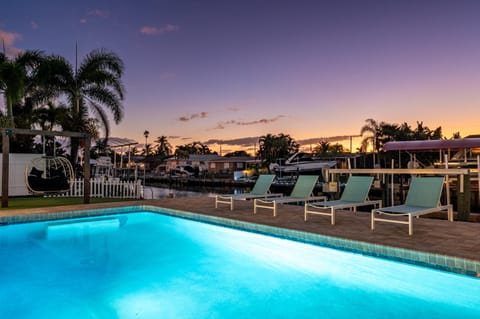 NEW! Cortez Cabana! Canal front home with heated pool & boat dock! House in Cortez