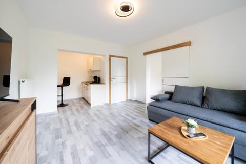 Kitchen or kitchenette, Living room, Seating area