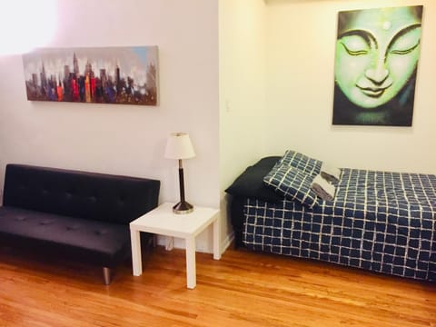 Bed, Seating area, Bedroom