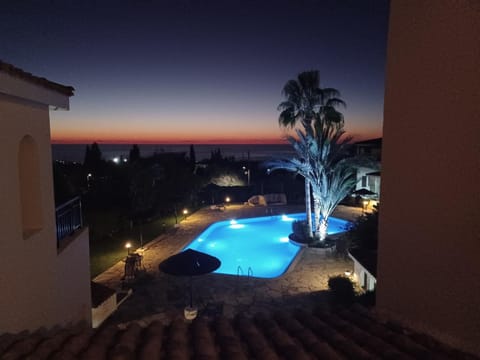 Pool view, Sunset