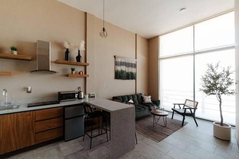 Kitchen or kitchenette, Living room, Dining area