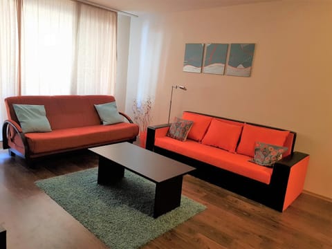 Bed, Living room, Seating area