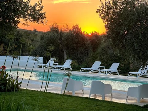Natural landscape, Pool view, Sunset, sunbed