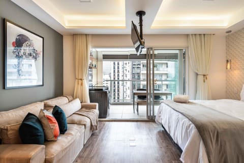 Bed, Living room, Photo of the whole room, Seating area, Bedroom