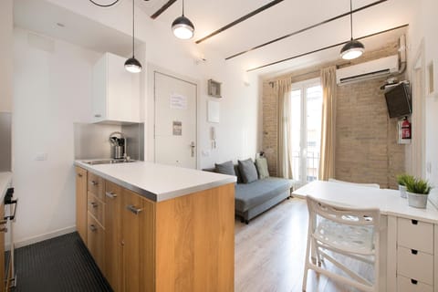 Kitchen or kitchenette, Living room, Dining area