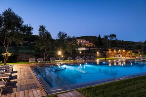 Night, Natural landscape, Swimming pool, sunbed