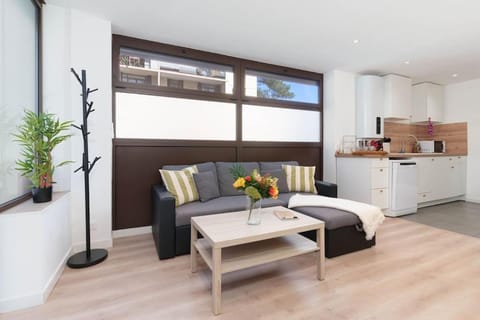 Kitchen or kitchenette, Living room, Seating area