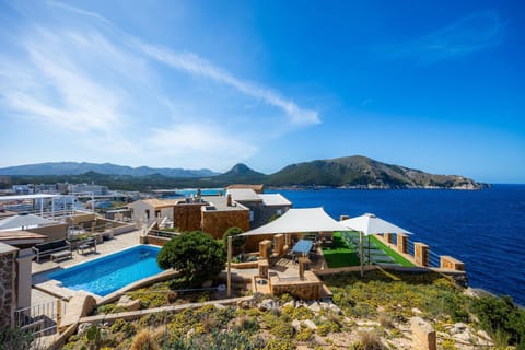 Property building, Living room, Swimming pool