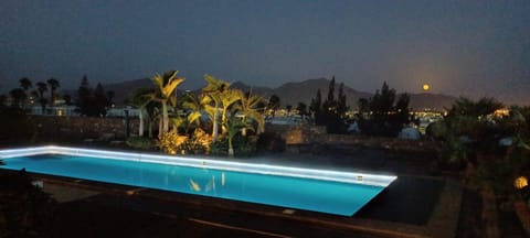 Night, Natural landscape, Swimming pool