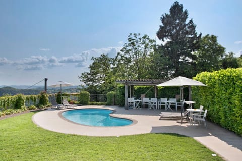 Property building, Living room, Swimming pool