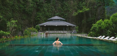 Nearby landmark, Spring, Day, People, Natural landscape, Guests, Lake view, Mountain view, Pool view, Swimming pool, group of guests, sunbed