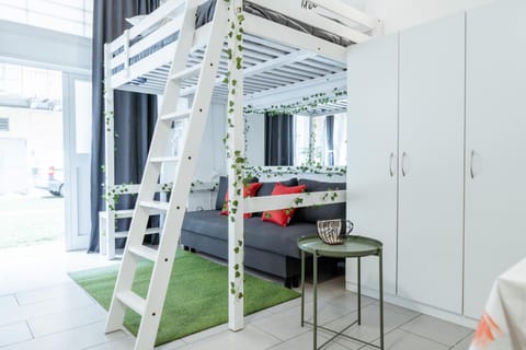 Bed, Photo of the whole room, Bedroom, bunk bed, wardrobe