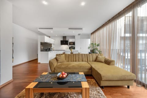 Living room, kitchen