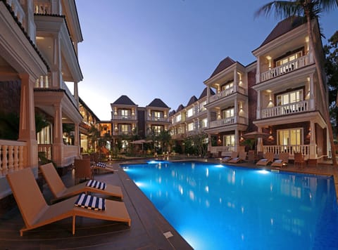 Property building, Night, Pool view, Swimming pool
