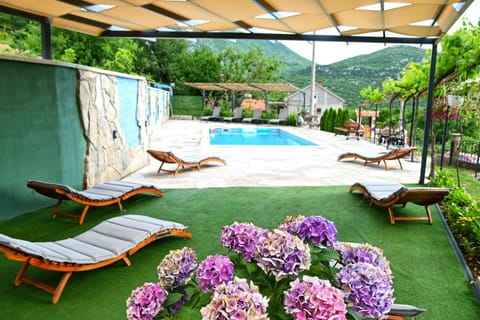 Patio, Spring, Day, Natural landscape, Garden, Pool view, Swimming pool