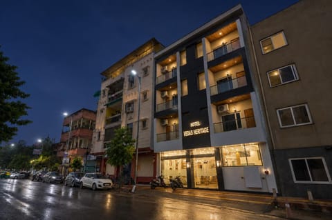 Property building, Night, Property logo or sign, Logo/Certificate/Sign, City view, Street view, Location, Parking