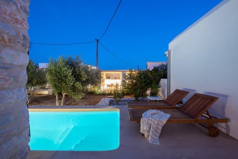 Patio, Night, Swimming pool, sunbed