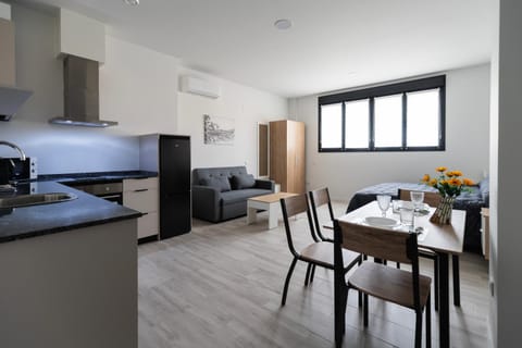 Kitchen or kitchenette, Living room, Photo of the whole room, Dining area, minibar, pet friendly, stove