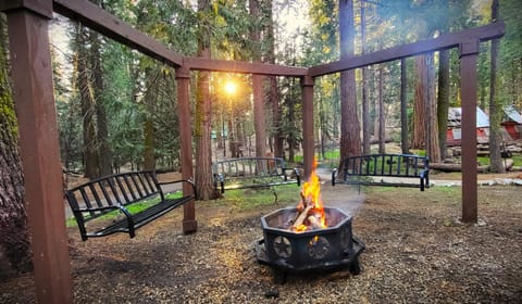 Natural landscape, Garden, Garden view, fireplace