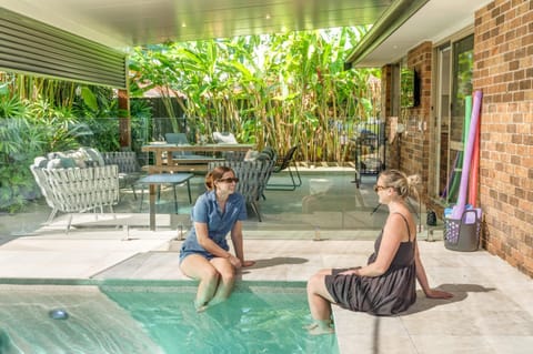 Patio, Natural landscape, Garden, Garden, Seating area, Pool view, Swimming pool, group of guests, sunbed