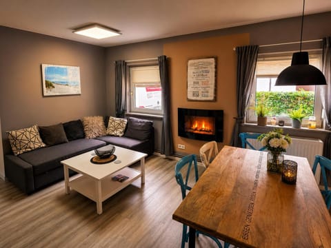 Living room, fireplace