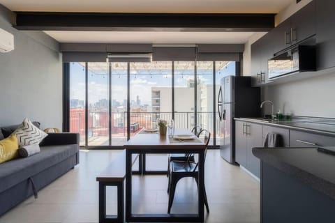 Kitchen or kitchenette, Living room, Dining area