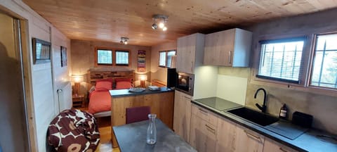 Kitchen or kitchenette, dishwasher, stove