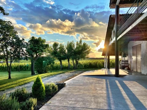 Property building, Natural landscape, Garden view, Sunset