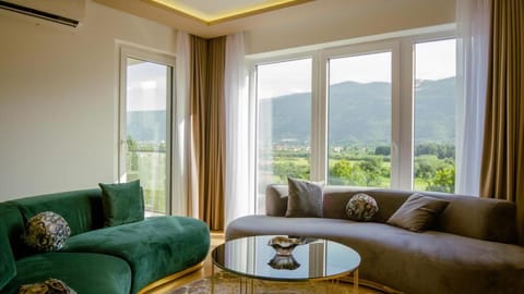 Living room, Seating area, Mountain view