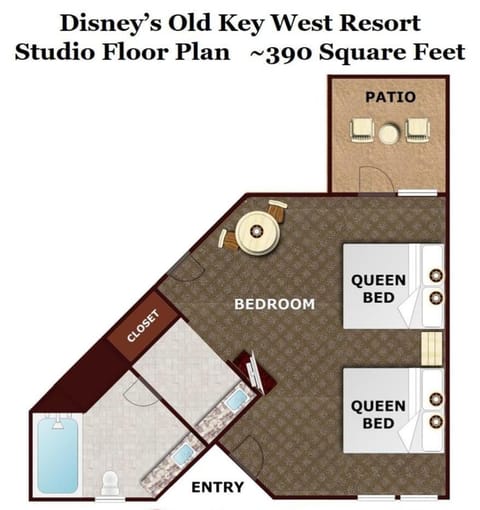 Disney's Key West Resort Studio room sleeps 4 Resort in Lake Buena Vista