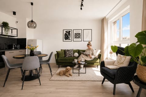 Kitchen or kitchenette, Living room, Dining area