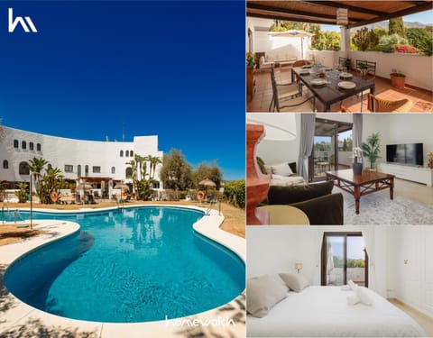Property building, Bed, TV and multimedia, View (from property/room), Balcony/Terrace, Living room, Dining area, Bedroom, Garden view, Swimming pool, wardrobe, air conditioner