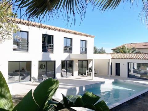 Property building, Living room, Swimming pool