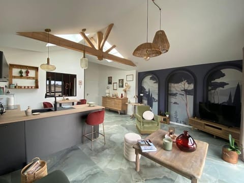 Kitchen or kitchenette, Living room, Dining area