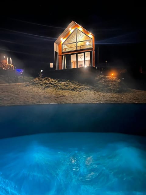 Property building, Night, Swimming pool, Swimming pool