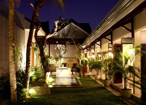 Property building, Night, Garden
