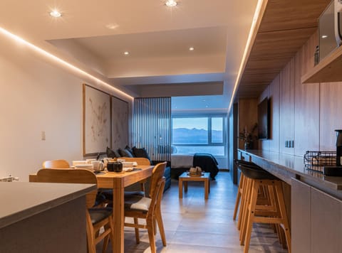 Living room, Seating area, Dining area, Lake view