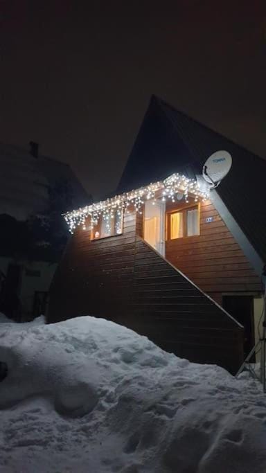 Property building, Night, Winter