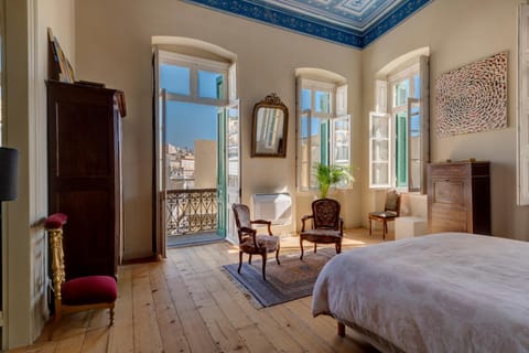 Bed, Balcony/Terrace, Bedroom, City view, hair dresser, air conditioner