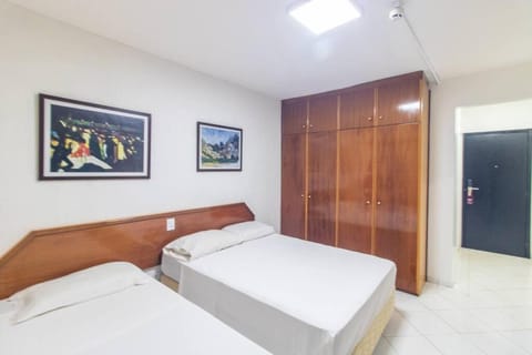 Bed, wardrobe