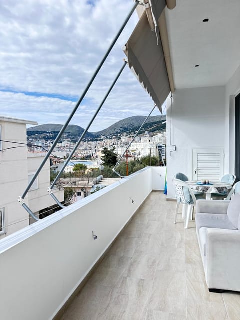 Patio, Day, Natural landscape, View (from property/room), Balcony/Terrace, Living room, Seating area, Mountain view, Sea view