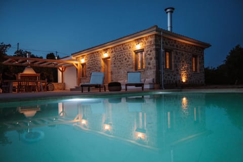 Property building, Night, Swimming pool