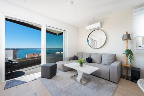 Living room, Seating area, Sea view
