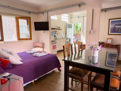 Bed, TV and multimedia, Kitchen or kitchenette, Living room, Photo of the whole room, Seating area, Dining area, Bedroom, oven