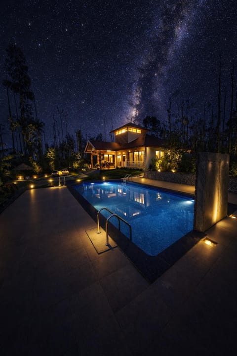 Night, Natural landscape, Pool view, Swimming pool