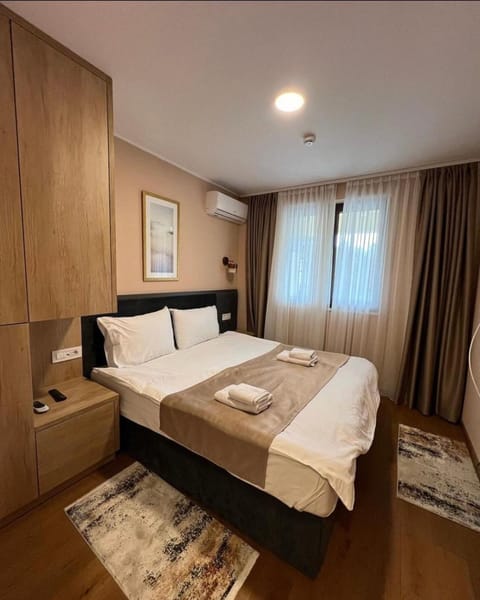 Bed, Photo of the whole room, Bedroom, towels, wardrobe